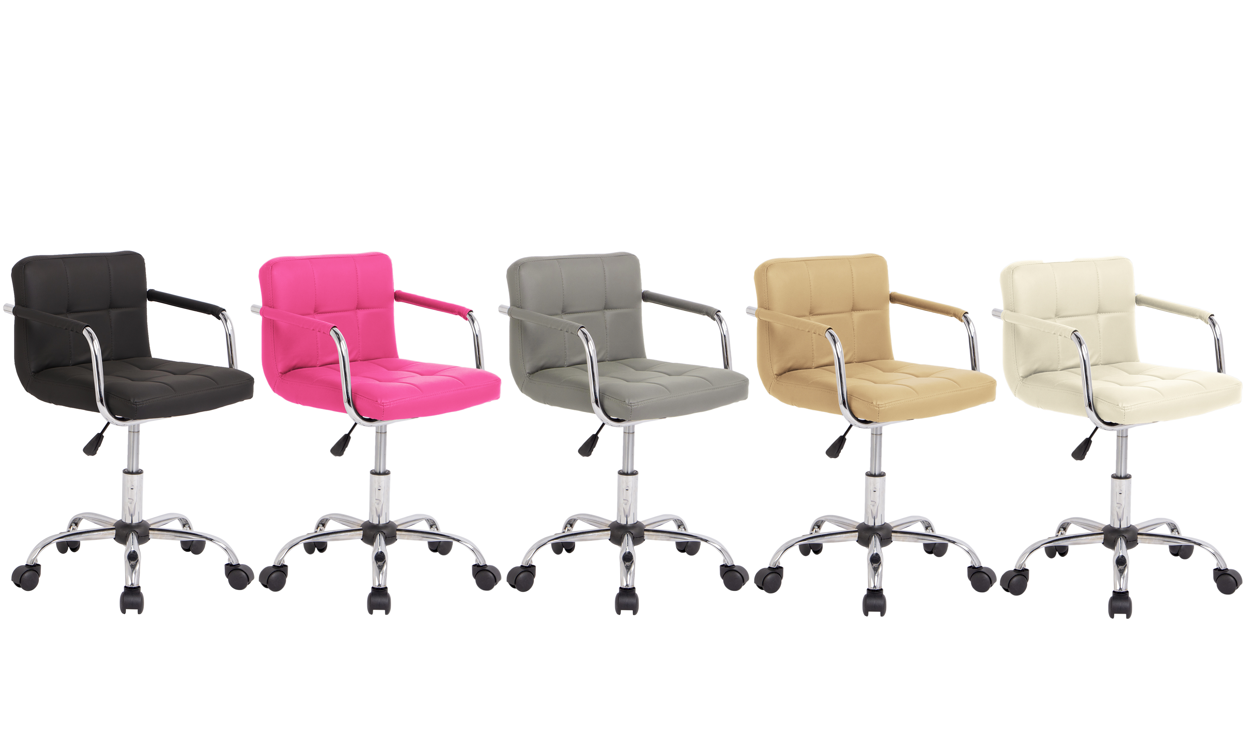 Cushioned Computer Office Desk Chair Chrome Legs Lift Swivel Small